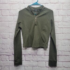 RAE MODE 1/4 Zip Cropped Sweatshirt Womens M Pullover Gorpcore Lounge Activewear